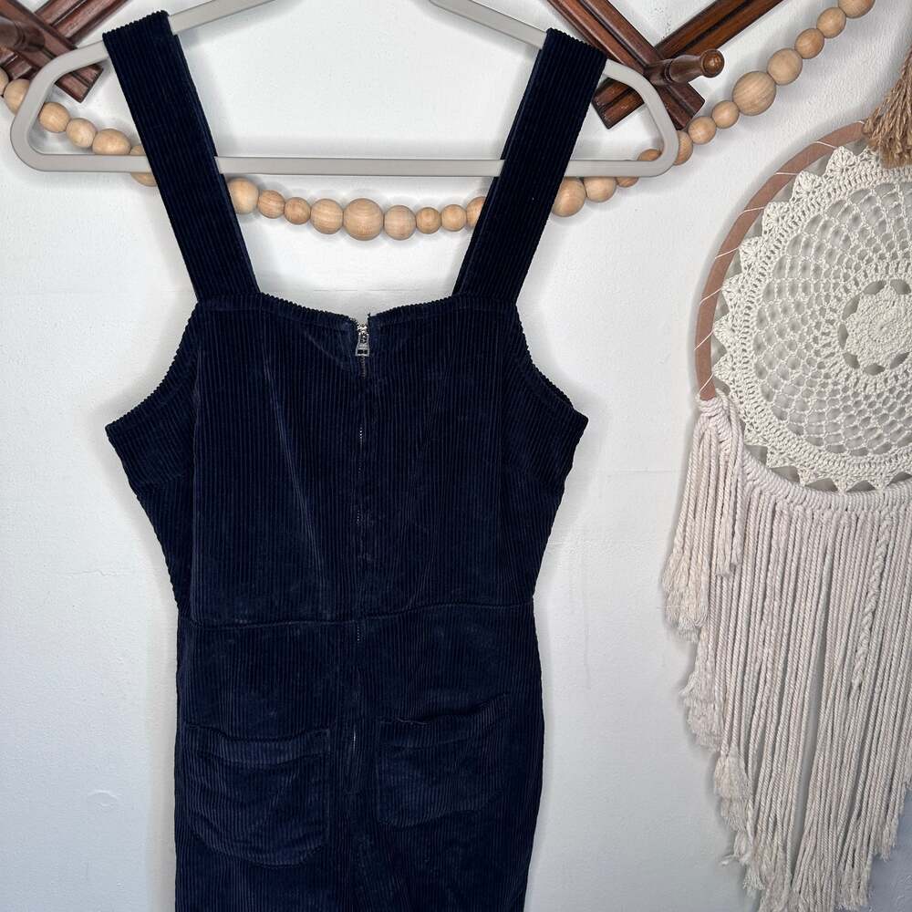 Free People Luna Navy Blue Corduroy Overalls